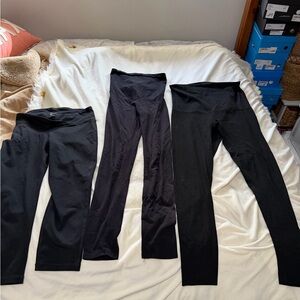 Three Pair Black Maternity Leggings Gap Motherhood XS